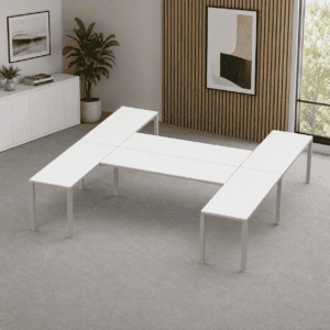 Escritorio en H Billydesk 300x300cm - Blanco-Oxford