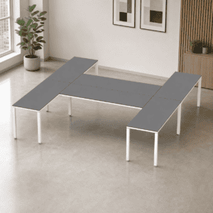 Escritorio en H Billydesk 300x300cm - Oxford-Blanco