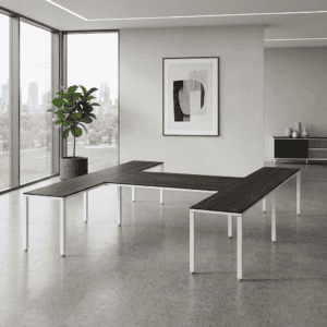 Escritorio en H Billydesk 360x300cm - Anahuac-Blanco