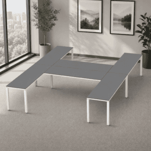Escritorio en H Billydesk 360x300cm - Oxford-Blanco