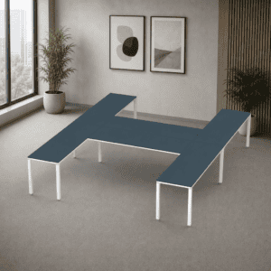 Escritorio en H Billydesk 360x300cm - Zafiro-Blanco